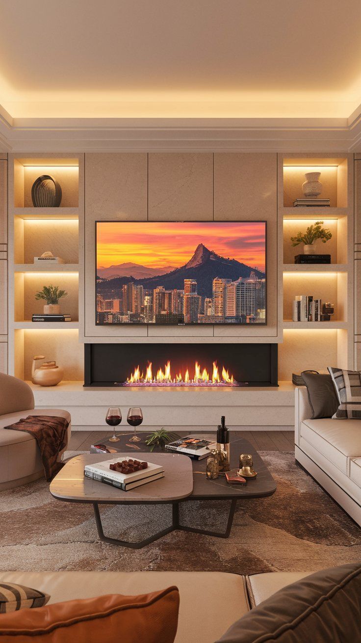 Luxury-Electric-Fireplace-and-TV-Wall-Design-Ideas